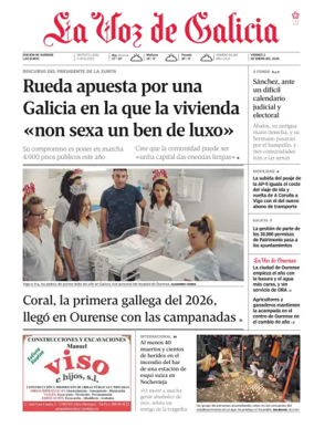 Cover of La Voz de Galicia (Ourense)