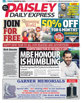 Cover of Paisley Daily Express