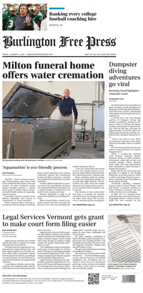 Cover of Burlington Free Press