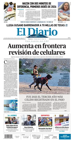 Cover of El Diario de El Paso