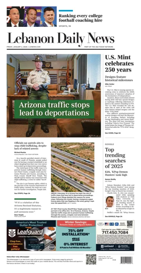 Cover of Lebanon Daily News