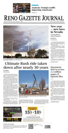 Cover of Reno Gazette Journal