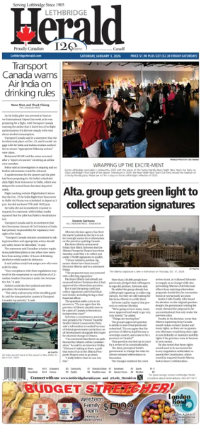 Cover of Lethbridge Herald