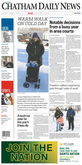 Cover of The Chatham Daily News