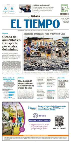 Cover of El Tiempo (Bogota)