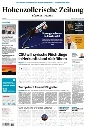 Cover of Hohenzollerische Zeitung