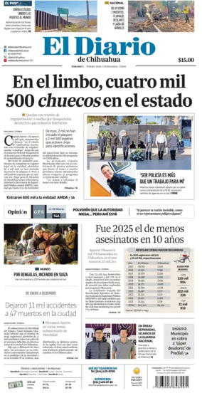 Cover of El Diario de Chihuahua