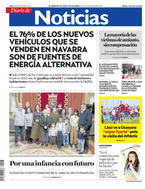 Cover of Diario de Noticias (Spain)