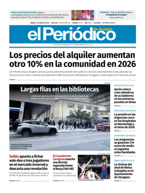 Cover of El Periodico Aragon