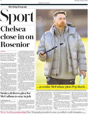 Cover of The Daily Telegraph - Sport Saturday