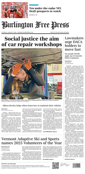 Cover of Burlington Free Press