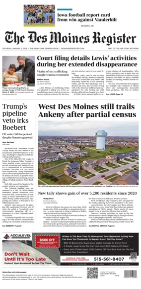 Cover of The Des Moines Register