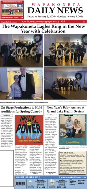 Cover of Wapakoneta Daily News