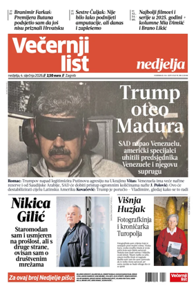 Cover of Vecernji list - Zagreb
