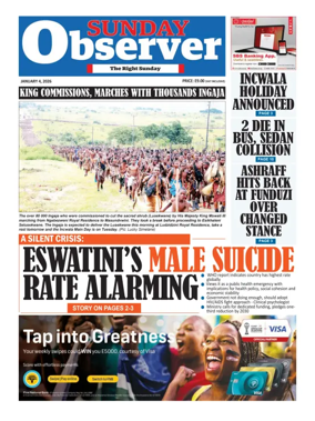 Cover of Sunday Observer (Eswatini)