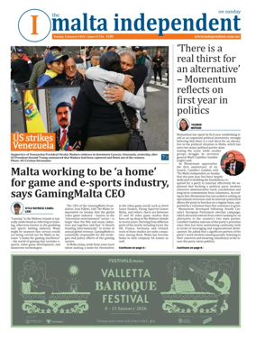 Cover of The Malta Independent on Sunday