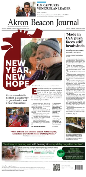 Cover of Akron Beacon Journal