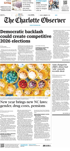 Cover of The Charlotte Observer (Sunday)
