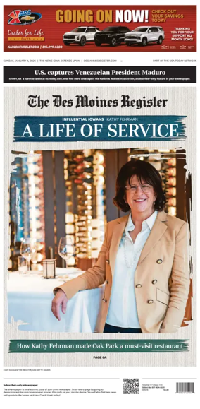 Cover of The Des Moines Register