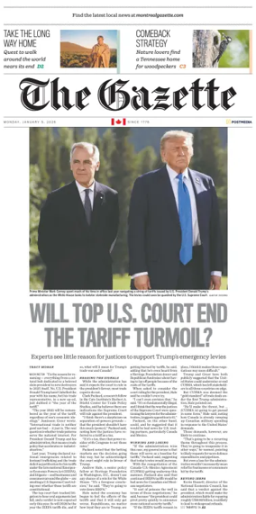 Cover of Montreal Gazette