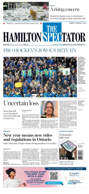 Cover of The Hamilton Spectator