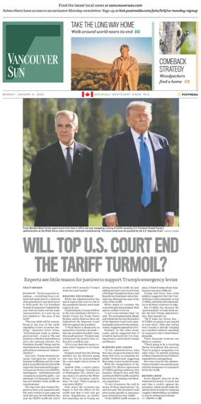 Cover of Vancouver Sun