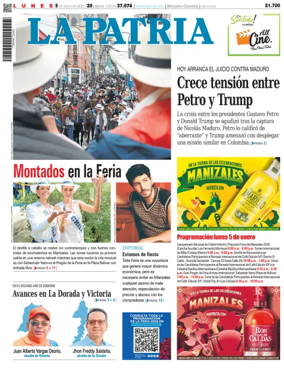 Cover of La Patria (Colombia)