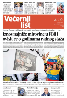 Cover of Vecernji list BiH
