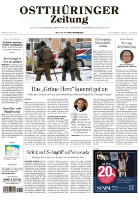 Cover of Ostthuringer Zeitung (Saale-Holzland-Kreis)