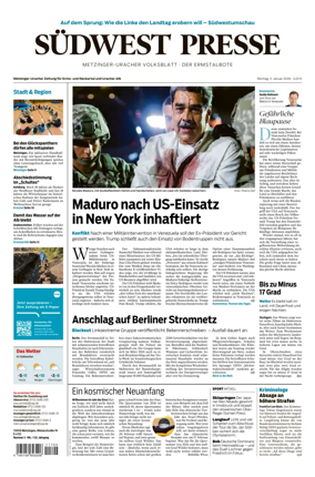 Cover of Sudwest Presse - Metzinger Uracher Volksblatt - Der Ermstalbote