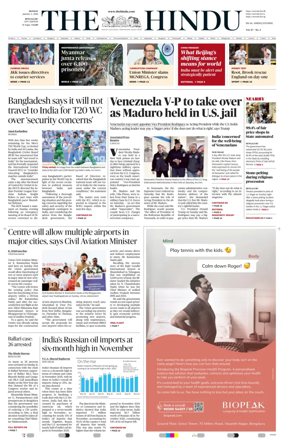 Cover of The Hindu (Bangalore)