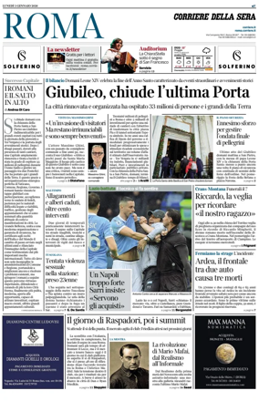Cover of Corriere della Sera (Roma)