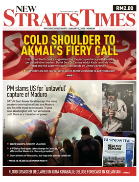 Cover of New Straits Times