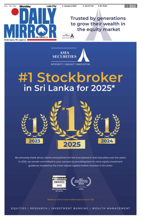 Cover of Daily Mirror (Sri Lanka)