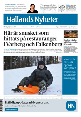 Cover of Hallands Nyheter