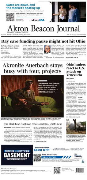 Cover of Akron Beacon Journal