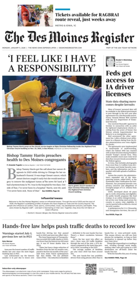 Cover of The Des Moines Register