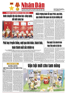 Cover of Nhan Dan newspaper