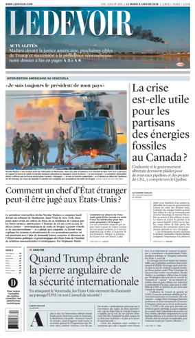 Cover of Le Devoir