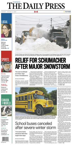 Cover of The Daily Press (Timmins)