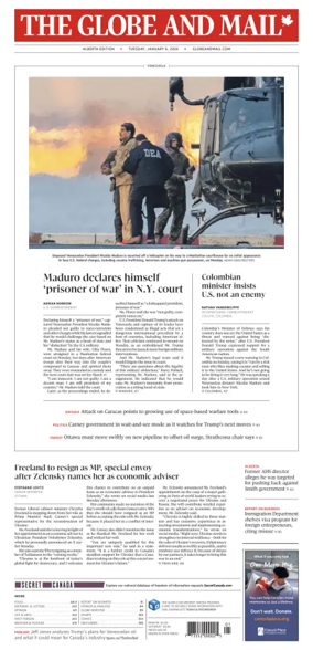 Cover of The Globe and Mail (Alberta Edition)
