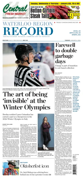 Cover of Waterloo Region Record