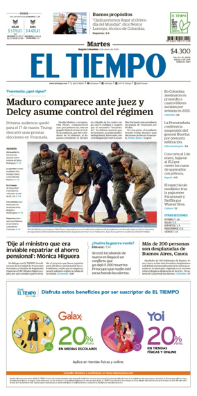 Cover of El Tiempo (Bogota)