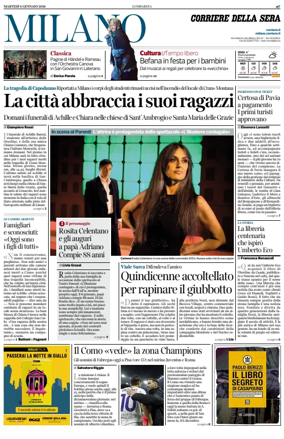 Cover of Corriere della Sera (Milano)