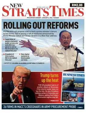 Cover of New Straits Times