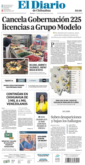 Cover of El Diario de Chihuahua