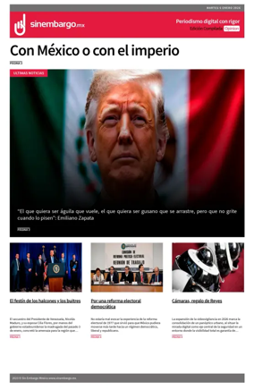 Cover of Sin Embargo Opinion