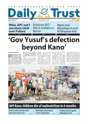 Cover of Daily Trust