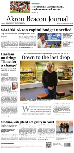 Cover of Akron Beacon Journal