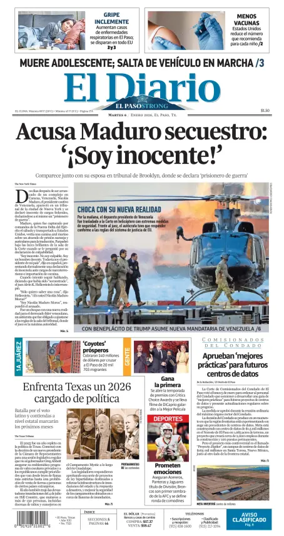 Cover of El Diario de El Paso